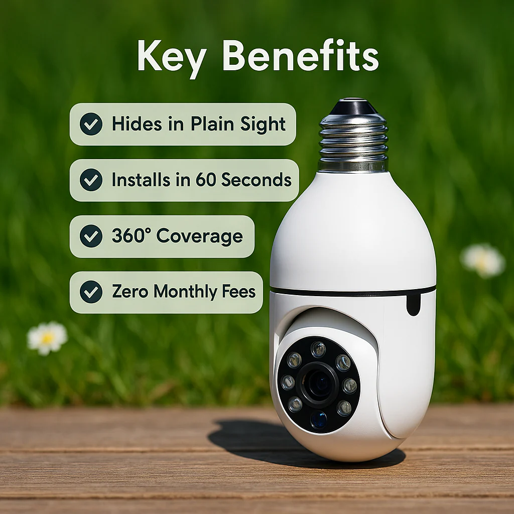 LightGuard™ 360° Security Bulb Camera